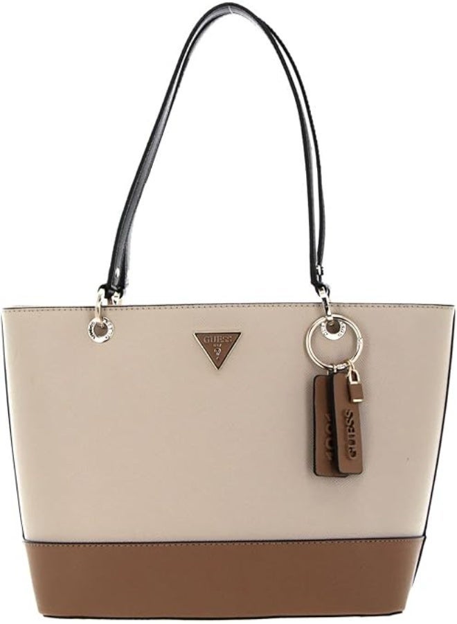GUESS Noelle Elite Tote Shoulder Bag – Natural Multi (Beige), Spacious & Elegant Design - Image 1